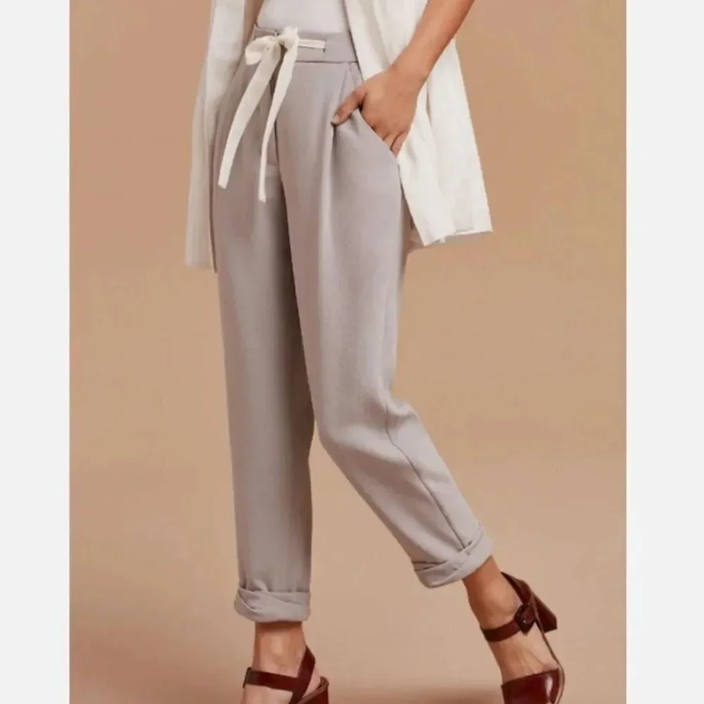 Aritzia Wilfred Allant Pant Grey Lyocell Linen Trousers Coastal Neutral Minimal